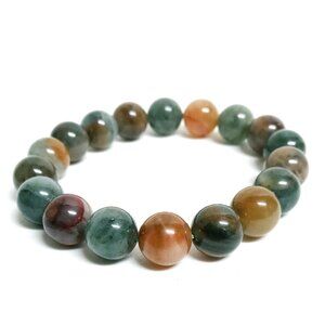 Indian Agate Stretchy Bracelet 10mm Round Gemstone